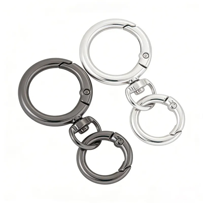 Fishing Swivel Connector - 2Sets Round Spring Snap Carabiner Clip
