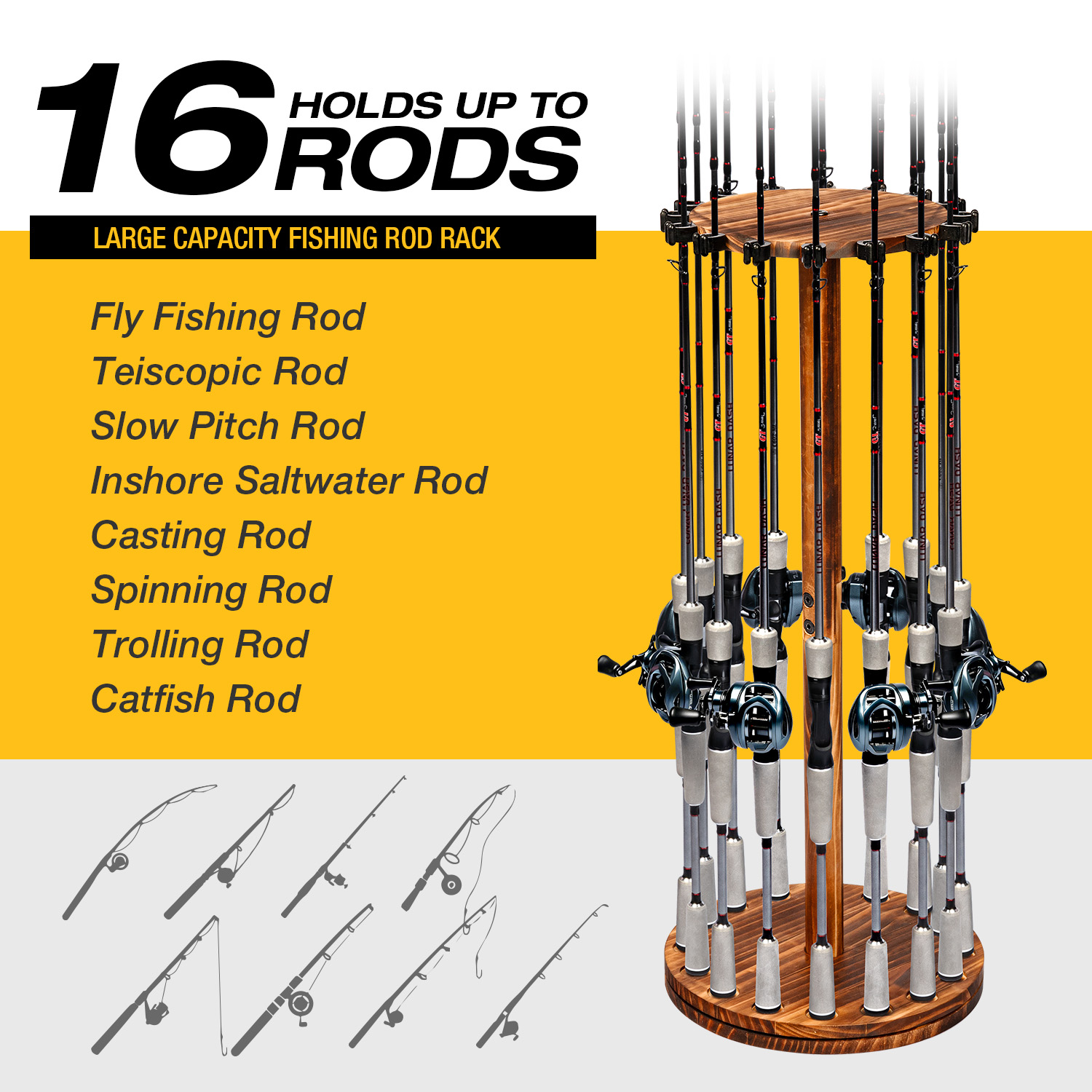 Round Carbonized Wood Fishing  - огляд і ціна Carbon Fishing Rod