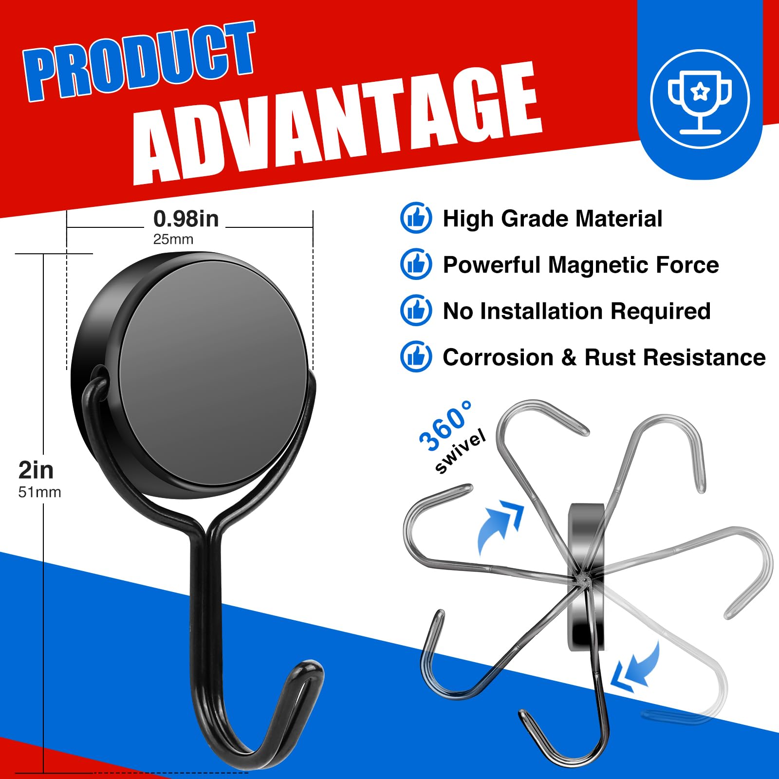 Magnetic Hooks Swivel Swing, 6 - огляд і ціна Fishing Swivel Connector